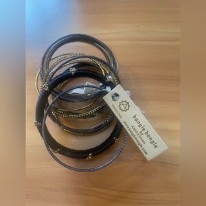 Amrita Singh Gold and Black Bracelet Set